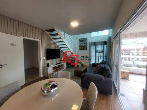 Apartamento Duplex com 2 dormitórios, 2 suítes,  Gonzaga - Santos/SP