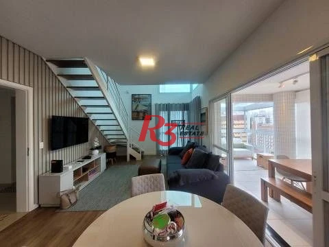 Apartamento Duplex com 2 dormitórios, 2 suítes,  Gonzaga - Santos/SP