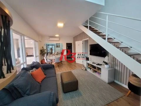 Apartamento Duplex com 2 dormitórios, 2 suítes,  Gonzaga - Santos/SP