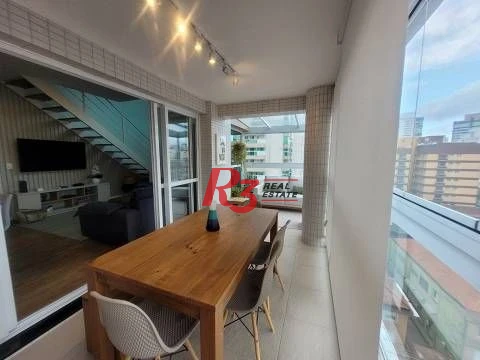 Apartamento Duplex com 2 dormitórios, 2 suítes,  Gonzaga - Santos/SP