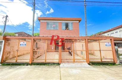 Casa sobreposta alta com 2 dormitórios à venda, 60 m² - Chico de Paula - Santos/SP