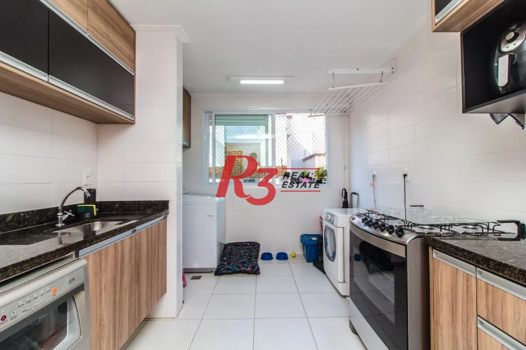 Apartamento com 3 dormitórios à venda, 92 m² - Marapé - Santos/SP