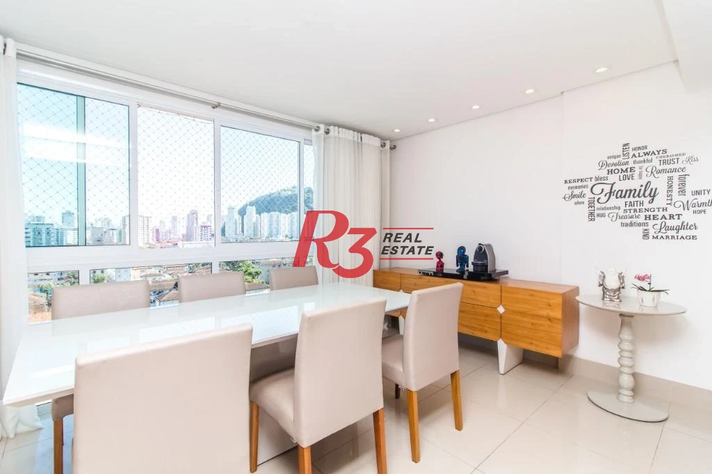 Apartamento com 3 dormitórios à venda, 92 m² - Marapé - Santos/SP
