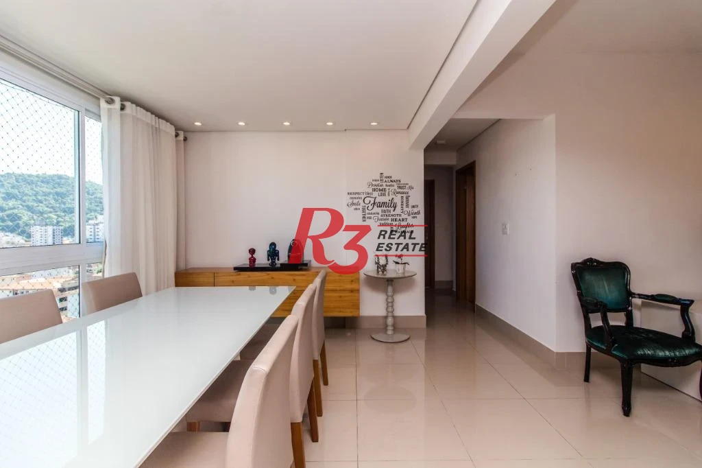 Apartamento com 3 dormitórios à venda, 92 m² - Marapé - Santos/SP
