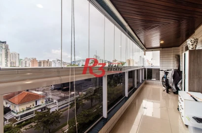 Apartamento com 3 dormitórios para alugar, 241 m² por R$ 10.000,00/mês - Aparecida - Santos/SP