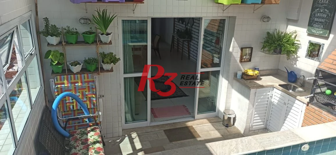 Apartamento Duplex com 3 dormitórios à venda, 208 m² por R$ 1.290.000,00 - Marapé - Santos/SP