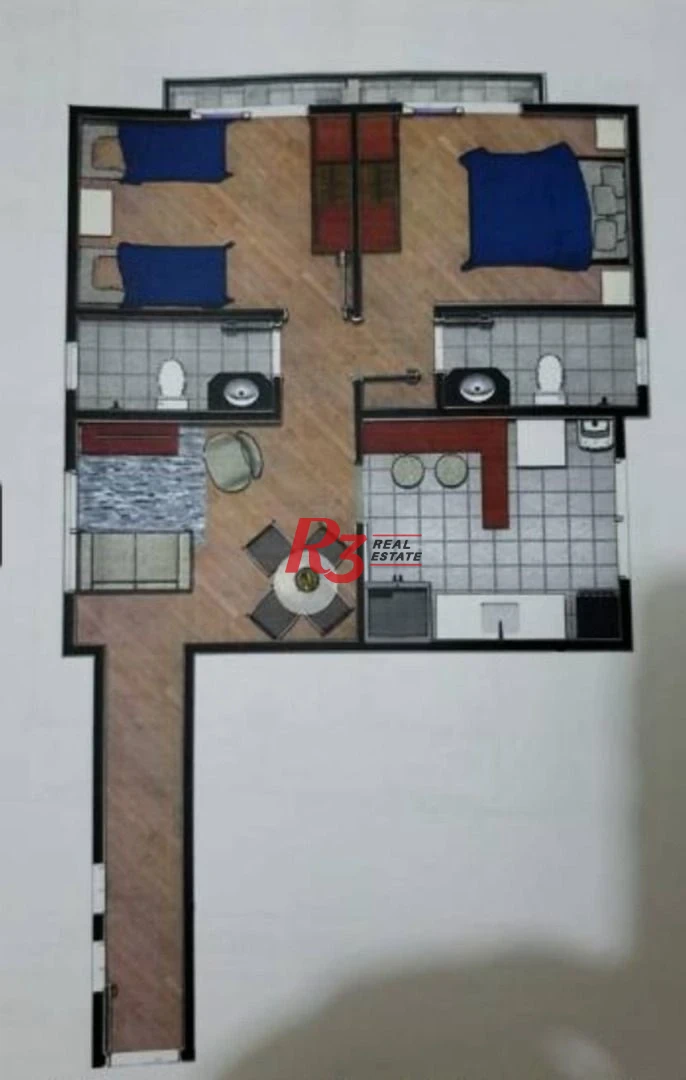 Apartamento com 2 dormitórios à venda, 60 m² por R$ 430.000,00 - Aparecida - Santos/SP