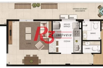 Apartamento Garden à venda, 70 m² por R$ 690.000,00 - Boqueirão - Santos/SP