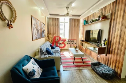 Apartamento com 2 dormitórios à venda, 65 m² por R$ 580.000,00 - Gonzaga - Santos/SP