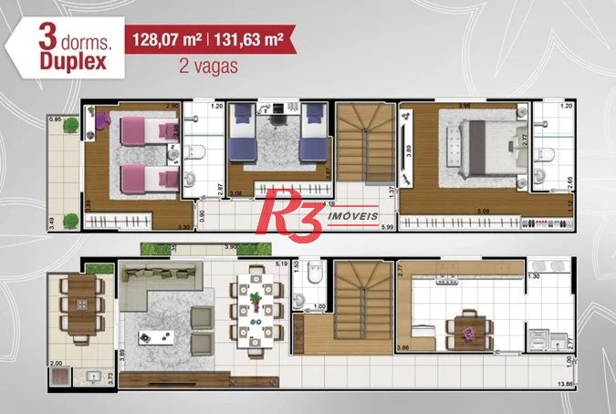 Apartamento Duplex à venda, 131 m² por R$ 959.000,00 - Encruzilhada - Santos/SP
