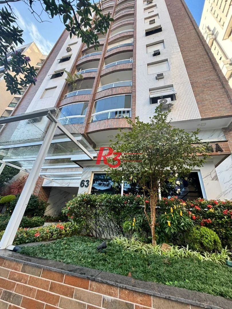 Apartamento com 2 dormitórios para alugar, 115 m² por R$ 5.622,23/mês - Gonzaga - Santos/SP