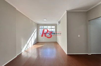 Apartamento com 2 dormitórios para alugar, 115 m² por R$ 5.622,23/mês - Gonzaga - Santos/SP