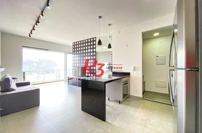 Apartamento com 1 dormitório para alugar, 53 m² por R$ 5.800,02/mês - Pompéia - Santos/SP