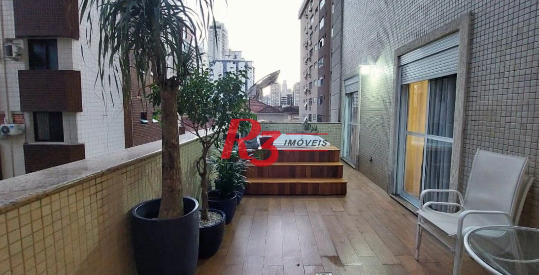 Apartamento Garden com 3 dormitórios à venda, 203 m² por R$ 3.180.000,00 - Gonzaga - Santos/SP