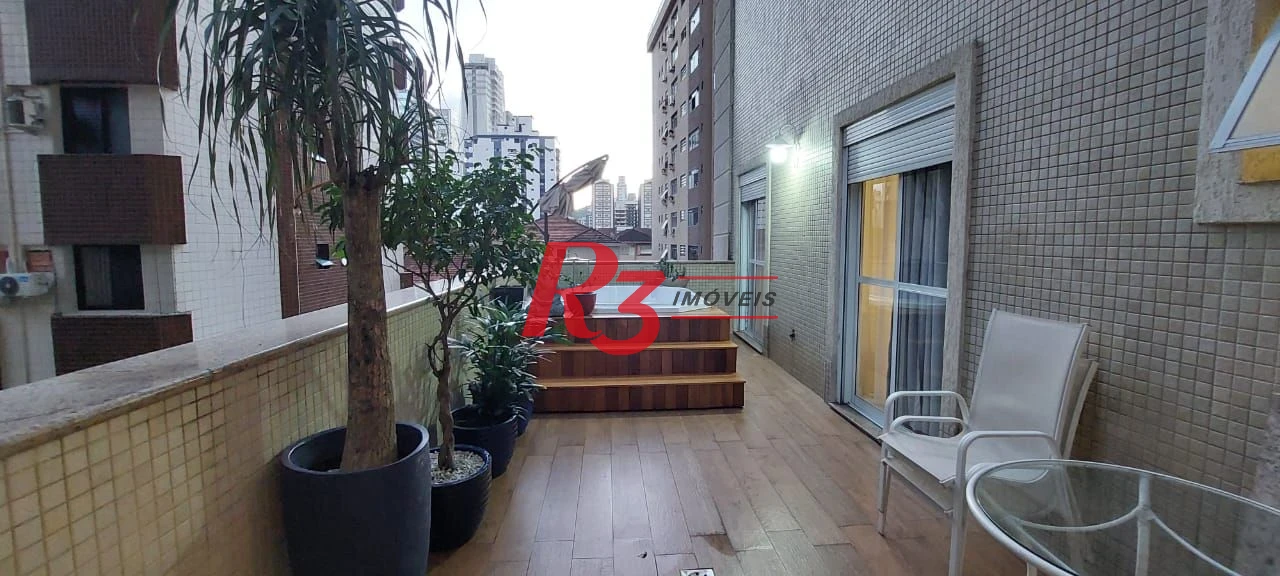 Apartamento Garden com 3 dormitórios à venda, 203 m² por R$ 3.180.000,00 - Gonzaga - Santos/SP