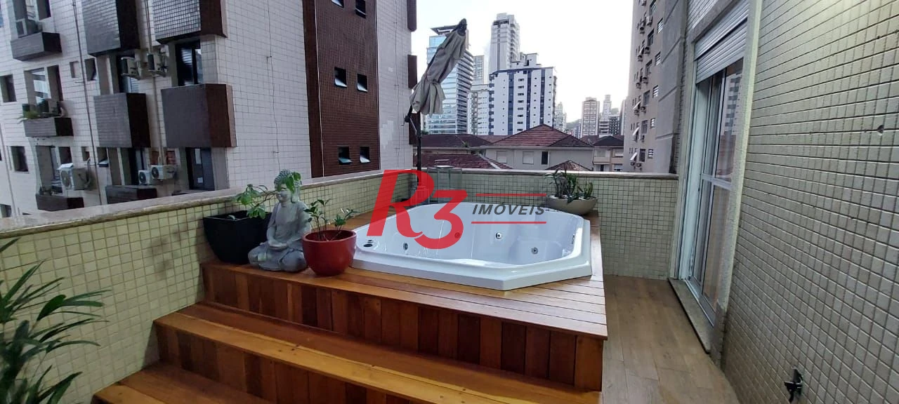 Apartamento Garden com 3 dormitórios à venda, 203 m² por R$ 3.180.000,00 - Gonzaga - Santos/SP