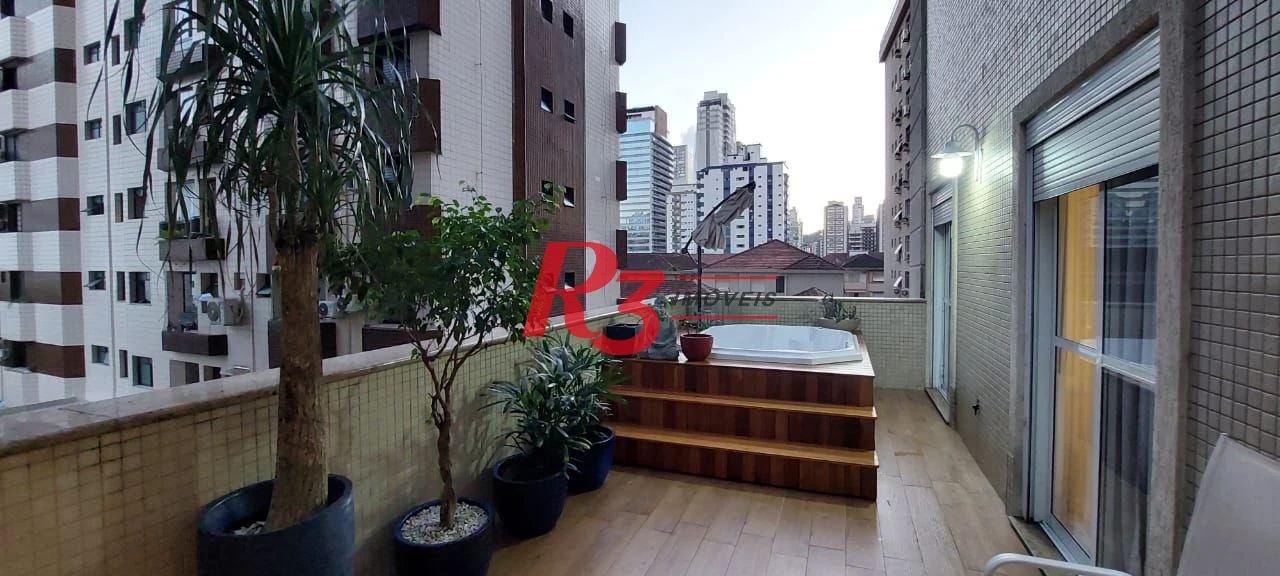 Apartamento Garden com 3 dormitórios à venda, 203 m² por R$ 3.180.000,00 - Gonzaga - Santos/SP