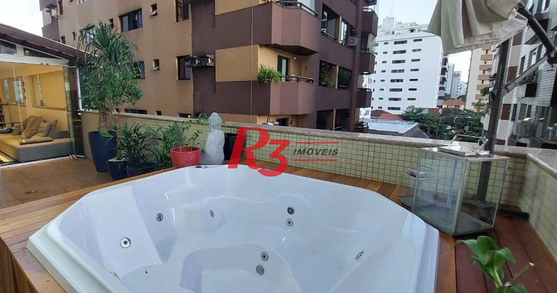 Apartamento Garden com 3 dormitórios à venda, 203 m² por R$ 3.180.000,00 - Gonzaga - Santos/SP