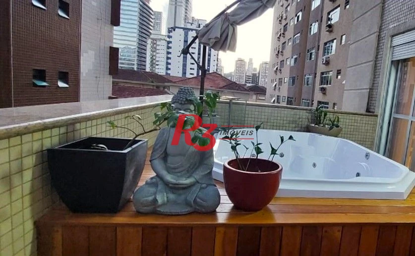Apartamento Garden com 3 dormitórios à venda, 203 m² por R$ 3.180.000,00 - Gonzaga - Santos/SP