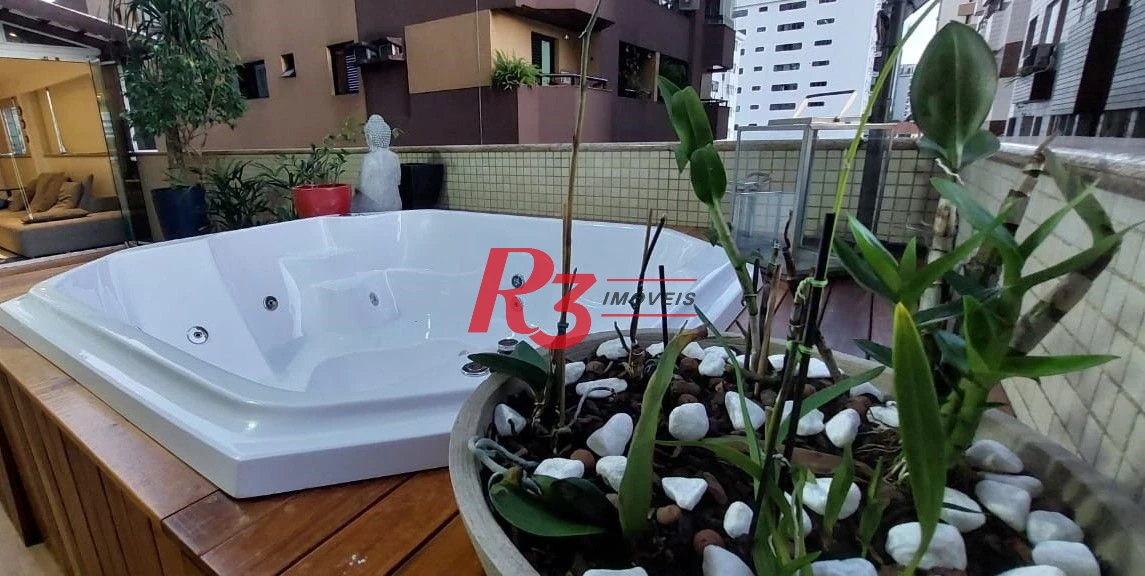 Apartamento Garden com 3 dormitórios à venda, 203 m² por R$ 3.180.000,00 - Gonzaga - Santos/SP