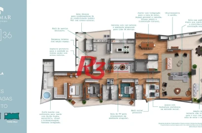 Apartamento à venda, 433 m² por R$ 8.670.000,00 - Gonzaga - Santos/SP