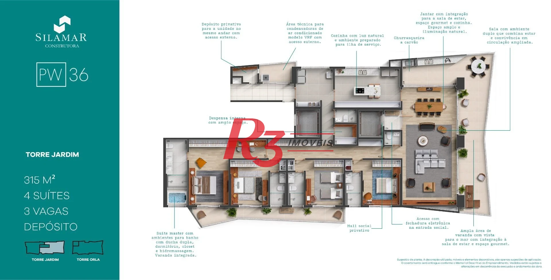 Apartamento à venda, 315 m² por R$ 5.150.000,00 - Gonzaga - Santos/SP