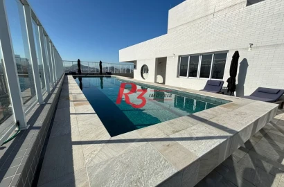 Apartamento mobiliado novo  com 2 suites lazer total para locação   por R$ 7.200/mês - Boqueirão - Santos/SP