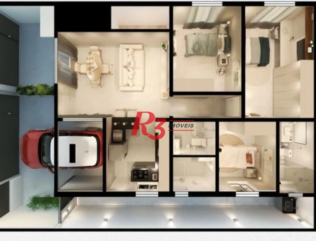 Apartamento com 3 dormitórios à venda, 98 m² por R$ 980.000,00 - Boqueirão - Santos/SP
