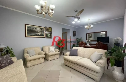 Apartamento com 3 dormitórios, 140 m² - venda por R$ 1.120.000,00 ou aluguel por R$ 9.735,00/mês - José Menino - Santos/SP