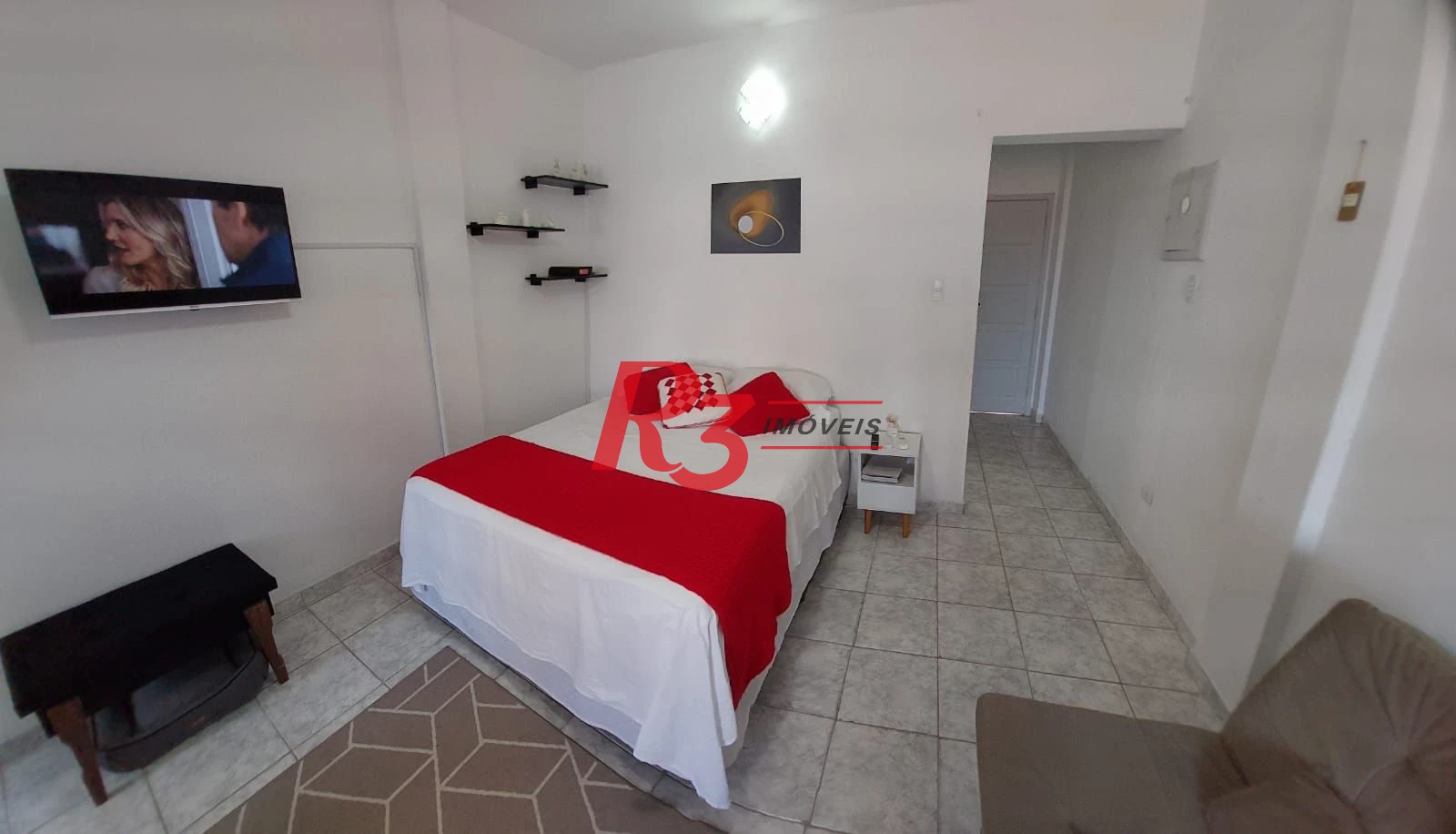Studio mobiliado 1 quadra da praia em santos