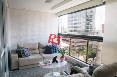 Apartamento com 3 dormitórios à venda, 171 m² por R$ 2.200.000,00 - Embaré - Santos/SP