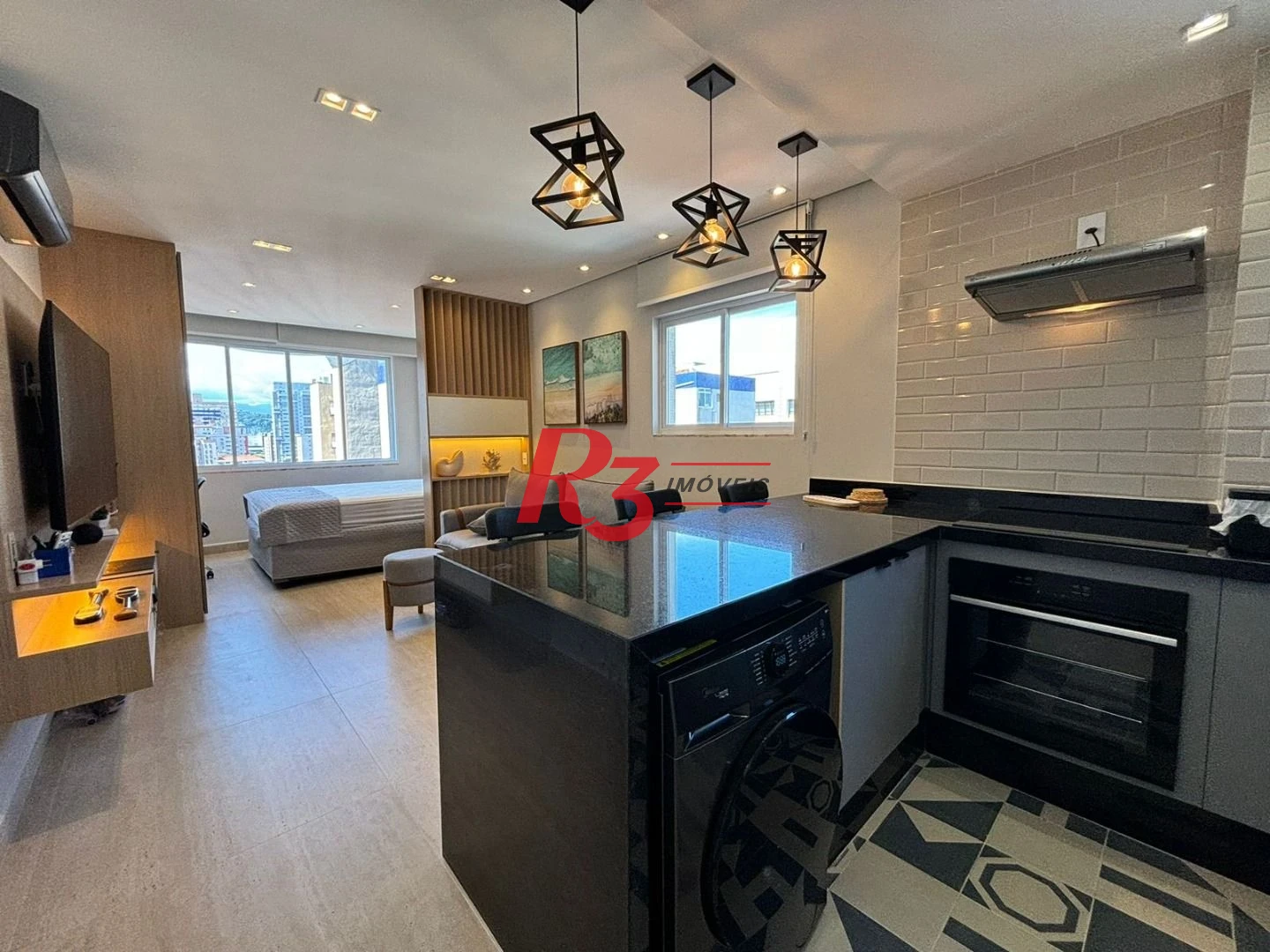 Apartamento com 1 dormitório para alugar, 44 m² por R$ 5.500,02/mês - Gonzaga - Santos/SP