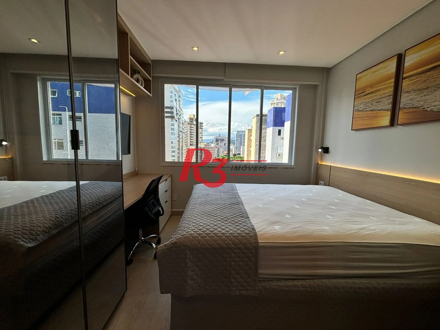 Apartamento com 1 dormitório para alugar, 44 m² por R$ 5.500,02/mês - Gonzaga - Santos/SP