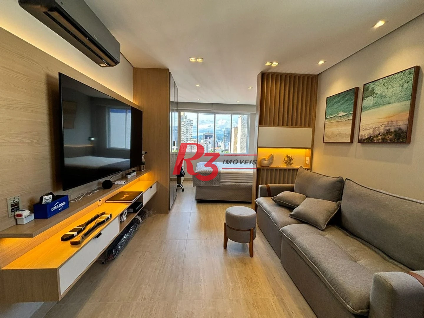 Apartamento com 1 dormitório para alugar, 44 m² por R$ 5.500,02/mês - Gonzaga - Santos/SP