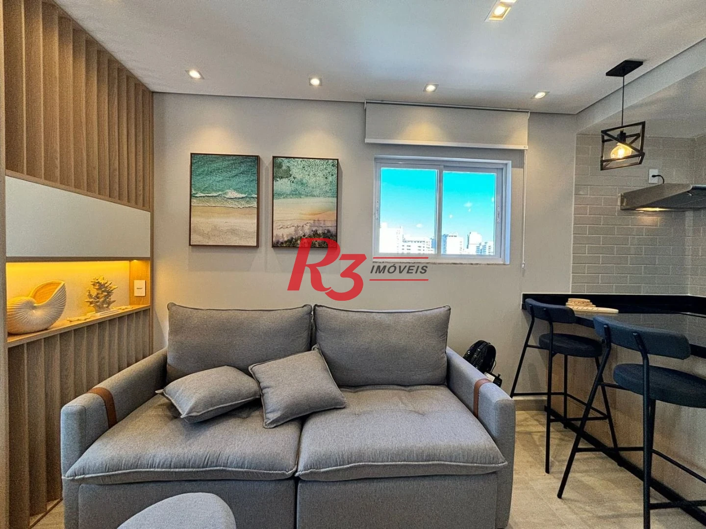 Apartamento com 1 dormitório para alugar, 44 m² por R$ 5.500,02/mês - Gonzaga - Santos/SP