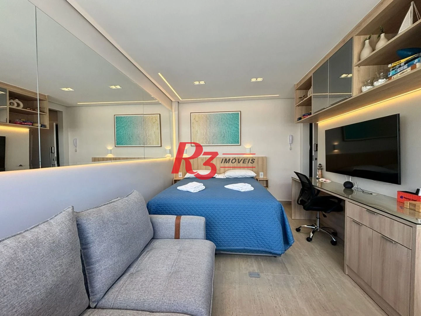 Kitnet com 1 dormitório para alugar, 28 m² por R$ 5.000,02/mês - Embaré - Santos/SP