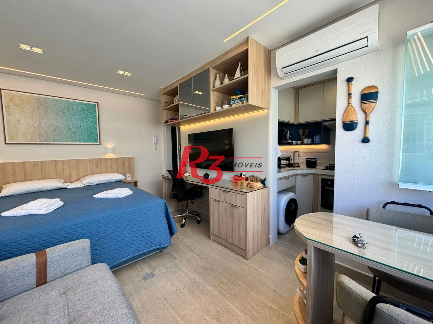 Kitnet com 1 dormitório para alugar, 28 m² por R$ 5.000,02/mês - Embaré - Santos/SP