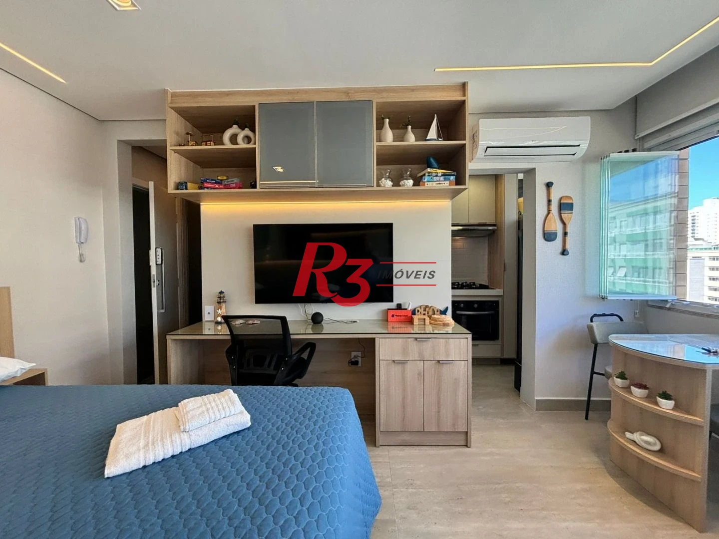 Kitnet com 1 dormitório para alugar, 28 m² por R$ 5.000,02/mês - Embaré - Santos/SP