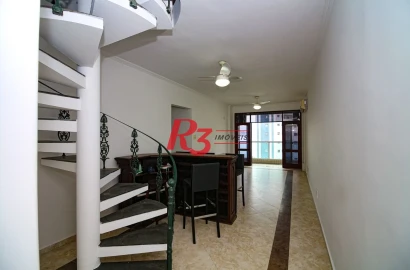 Cobertura com 3 dormitórios à venda, 246 m² por R$ 1.383.000,00 - Ponta da Praia - Santos/SP