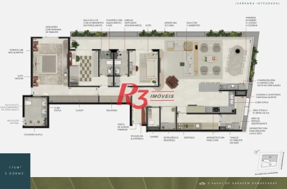 Apartamento à venda, 175 m² por R$ 2.580.970,21 - Ponta da Praia - Santos/SP