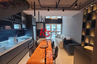 Loft com 1 dormitório, 69 m² - venda por R$ 920.000,00 ou aluguel por R$ 7.500,00/mês - Gonzaga - Santos/SP