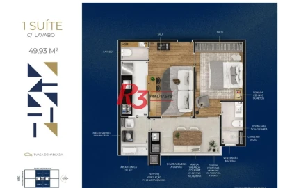 Apartamento à venda, 49 m² por R$ 530.000,00 - Marapé - Santos/SP