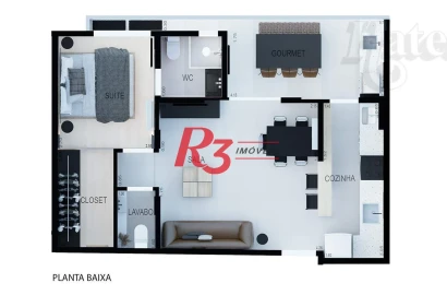 Apartamento à venda, 54 m² por R$ 675.000,00 - Boqueirão - Santos/SP