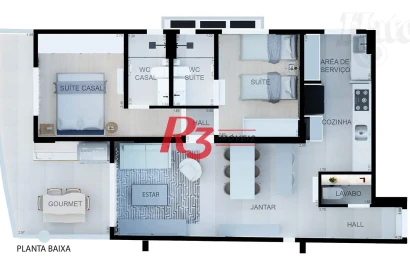 Apartamento com 2 dormitórios à venda, 88 m² por R$ 1.260.000,00 - Boqueirão - Santos/SP