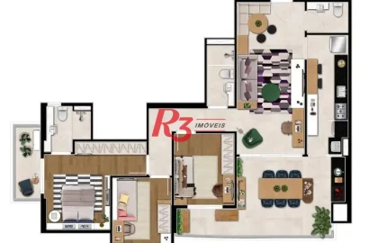 Apartamento à venda, 120 m² por R$ 1.325.700,00 - Aparecida - Santos/SP