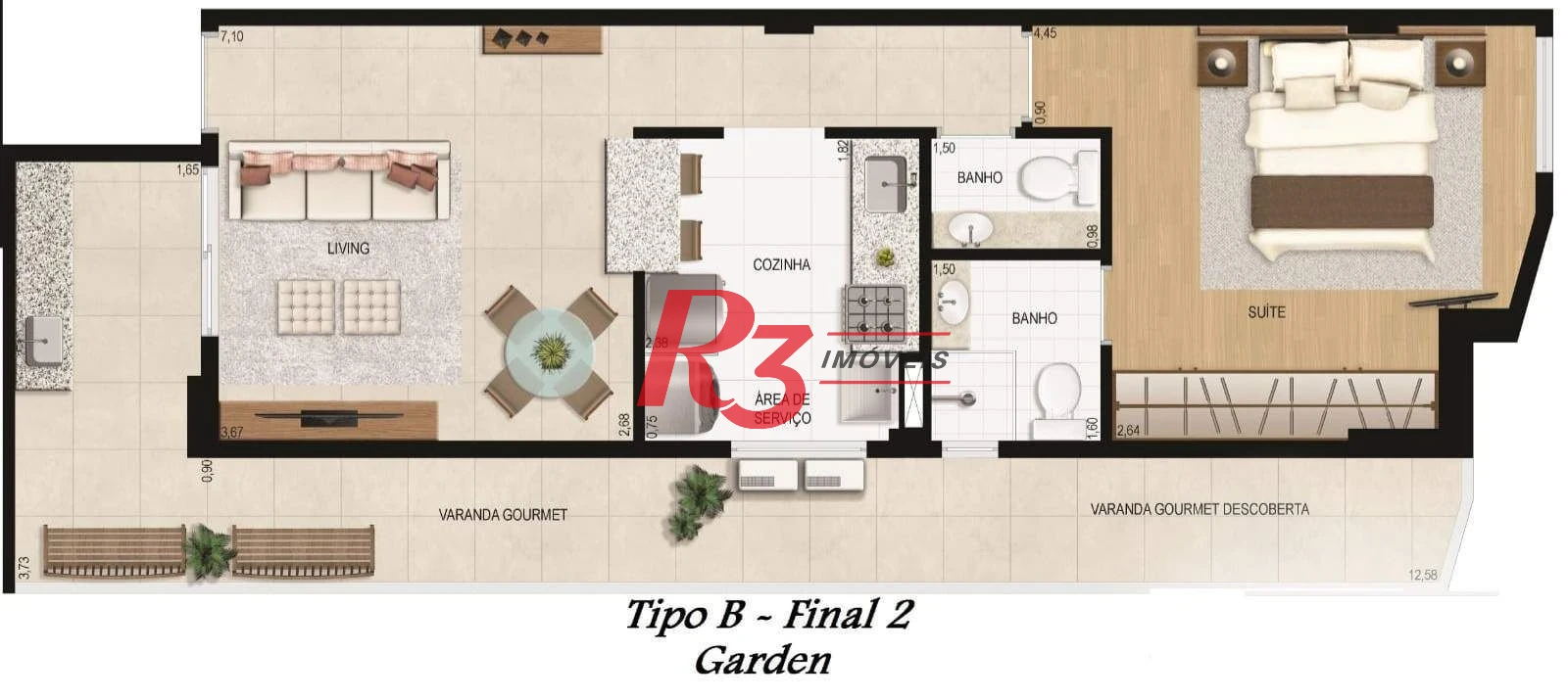 Apartamento Garden à venda, 58 m² por R$ 740.000,00 - Boqueirão - Santos/SP
