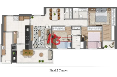 Apartamento à venda, 100 m² por R$ 1.796.310,00 - Gonzaga - Santos/SP