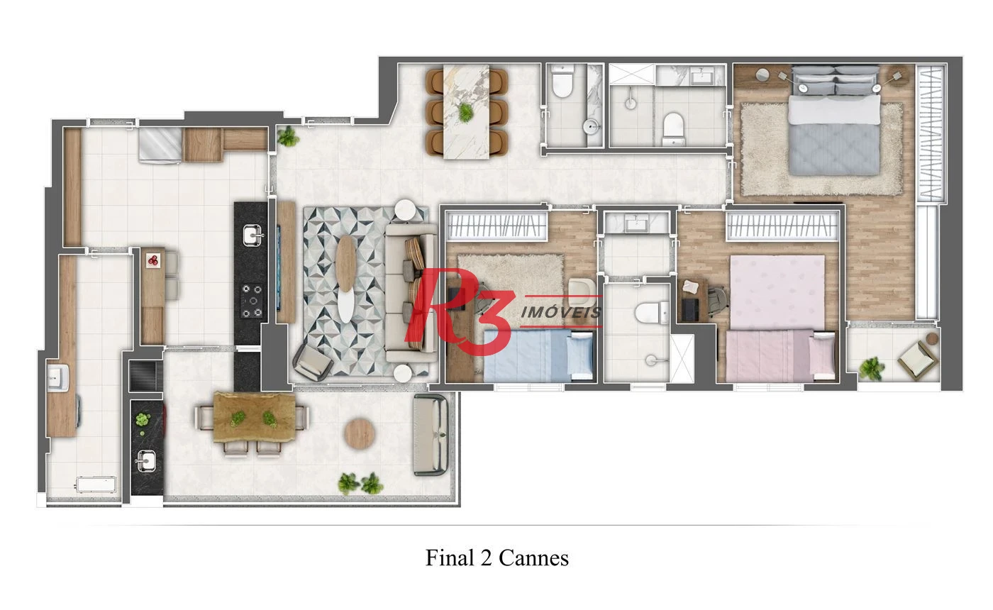 Apartamento à venda, 100 m² por R$ 1.796.310,00 - Gonzaga - Santos/SP