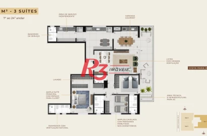 Apartamento à venda, 162 m² por R$ 1.808.035,64 - Boqueirão - Santos/SP