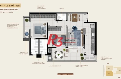 Apartamento à venda, 89 m² por R$ 1.427.618,54 - Boqueirão - Santos/SP